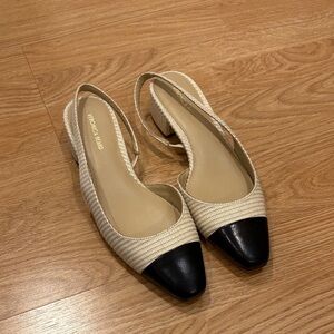 Veronica Beard Black and Cream Heels